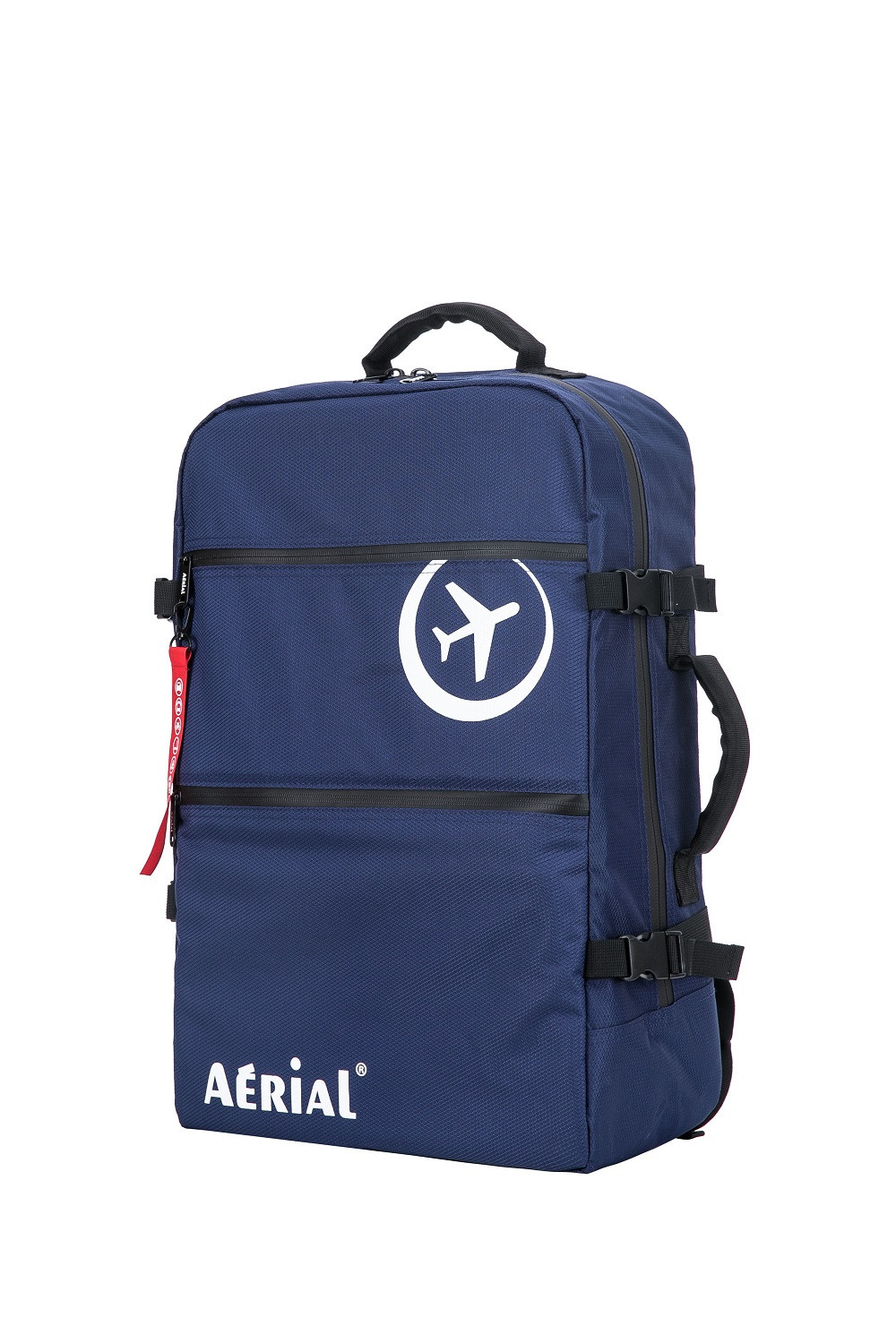 AERIAL - Sac à dos cabine 55x35x20cm - Polyester - Bleu/Blanc